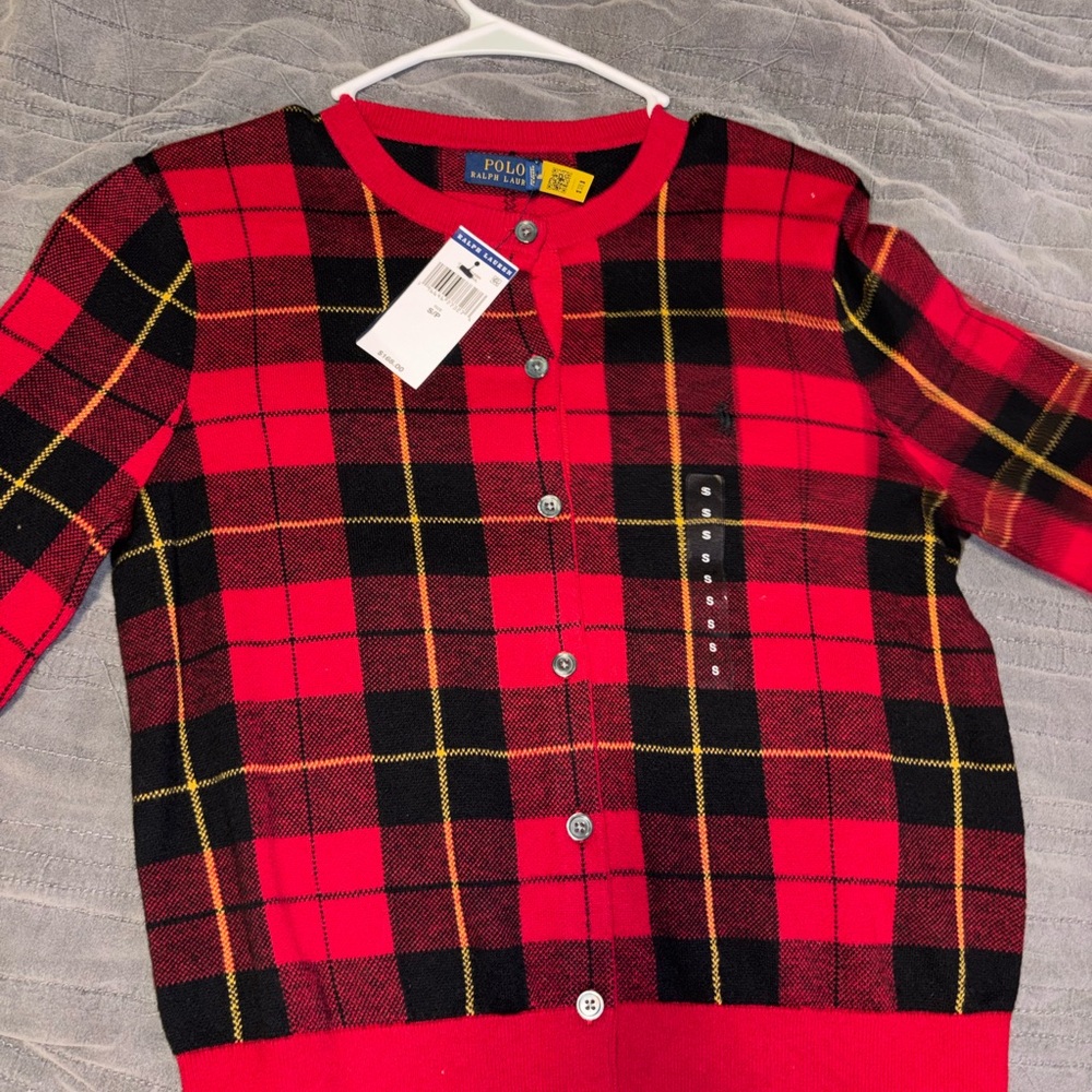 Ralph Lauren Kids Red and Black Checkered Sweater